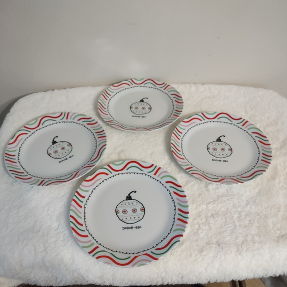 4 Dessert Plates "8" Decor-ate Porcelain by C.R.Gibson - Picture 8 of 9